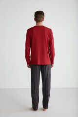 U.S. Polo Assn. 18738 Erkek Bordo Patlı Pijama Takım