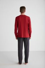 U.S. Polo Assn. 18738 Erkek Bordo Patlı Pijama Takım
