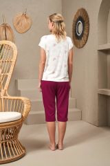 Pjs 25145 Kadın Kısa Kollu Kapri Pijama Takımı