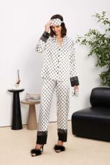Pierre Cardin 1300 Büyük Beden Kadın Biyeli Saten Pijama Takımı