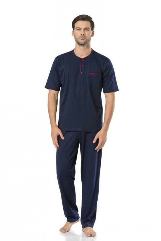 Pierre Cardin 5370 Erkek Kutulu Damat Çeyizlik Penye 3'lü Şortlu Lacivert Pijama Takımı