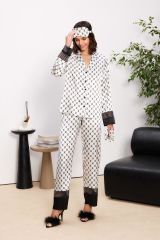 Pierre Cardin 1300 Kadın Biyeli Saten Pijama Takımı