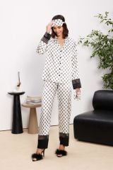 Pierre Cardin 1300 Kadın Biyeli Saten Pijama Takımı