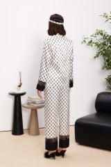 Pierre Cardin 1300 Kadın Biyeli Saten Pijama Takımı