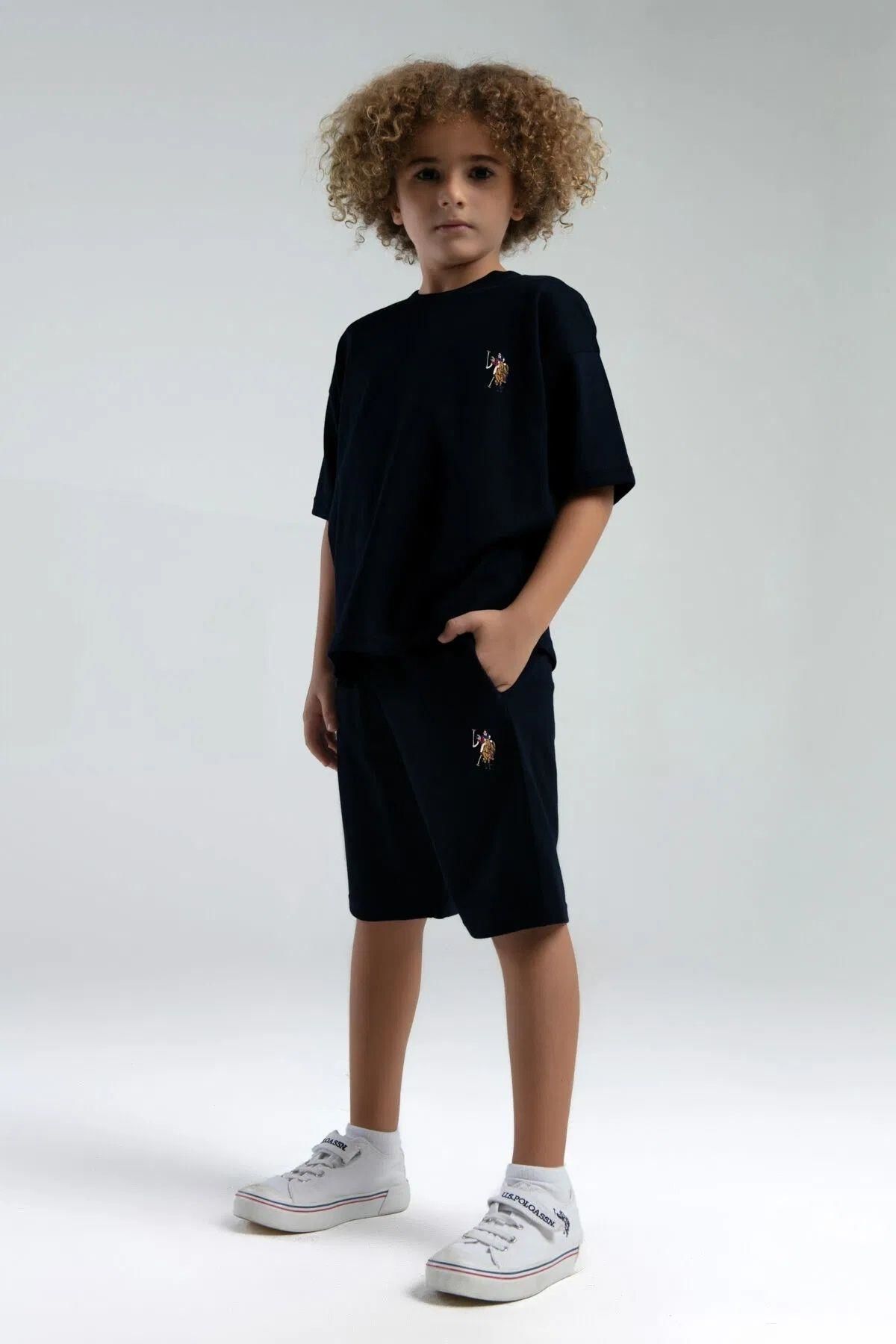 U.S. Polo Assn. 2119 Erkek Çocuk Logolu Bisiklet Yaka Kısa Kollu Şortlu Pijama Takım