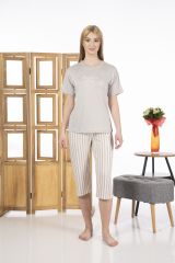 Estiva 24065 Kadın Kısa Kollu Kapri Pijama Takım