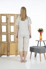 Estiva 24065 Kadın Kısa Kollu Kapri Pijama Takım