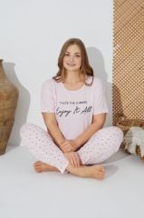 Estiva 24073 Büyük Beden Kadın Kısa Kol Pijama Takım