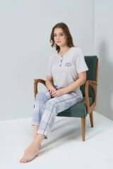 Gd Goldoremi 1853 Kadın Kısa Kollu Ekoseli Pijama Takım