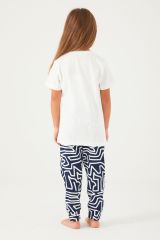 Arnetta 2403 Garson Always Be Kind Krem Kız Çocuk Kısa Kol Pijama Takım