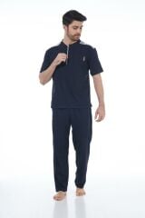 Estiva 22261 Erkek Penye Apolet Desenli Kısa Kollu Pijama Takımı
