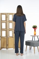 Estiva 24156 Kadın Kısa Kol Boydan Düğmeli Gömlek Pijama Takımı