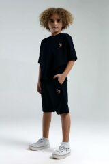 U.S. Polo Assn. 2119 Garson Erkek Çocuk Logolu Bisiklet Yaka Kısa Kollu Şortlu Pijama Takım