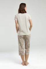Arnetta 3301 Nature Lover Kadın Bisiklet Yaka Regular Kısa Kol Kapri Pijama Takım