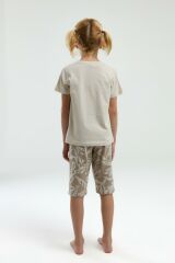 Arnetta 3301 Garson Nature Lover Kız Çocuk Bisiklet Yaka Kısa Kol Kapri Pijama Takım