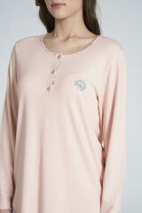 Gd Goldoremi 1718 Kadın Düğmeli Uzun Kollu Pijama Takımı