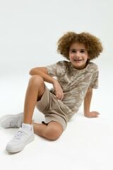 Arnetta 3300 Garson Erkek Çocuk Bisiklet Yaka Regular Kısa Kol Şortlu Bermuda Pijama Takım