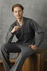 Kly 7033 Erkek Jivago Yaka Pijama Takım