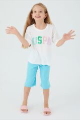 U.S. Polo Assn. 1401 Kız Çocuk Yarım Kollu Kapri Pijama Takım