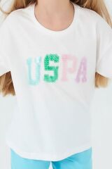 U.S. Polo Assn. 1401 Kız Çocuk Yarım Kollu Kapri Pijama Takım