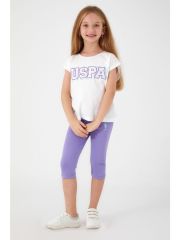 U.S. Polo Assn.1424 Kız Çocuk Tiny Sea Kapri Pijama Takım