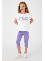 U.S. Polo Assn.1424 Kız Çocuk Tiny Sea Kapri Pijama Takım
