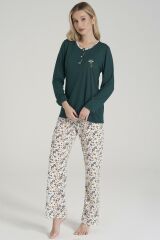 Pijadore 1618 Kadın Büyük Beden Uzun Kollu Pijama Takım