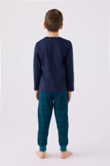 Arnetta 3165 Noel Winter Erkek Çocuk Lacivert Uzun Kol Pijama Takım