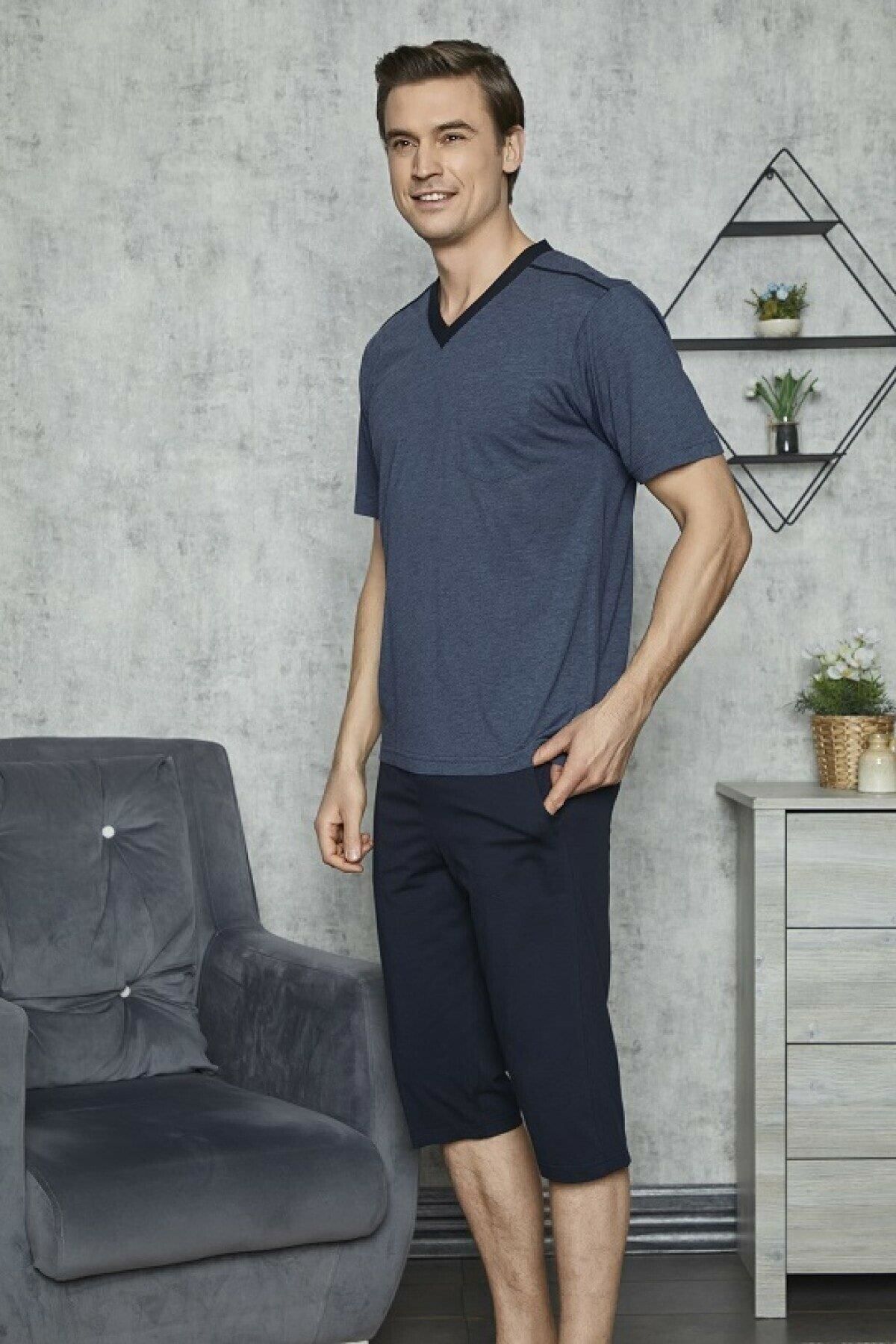 KLY 7412 Erkek Kapri Pijama Takımı