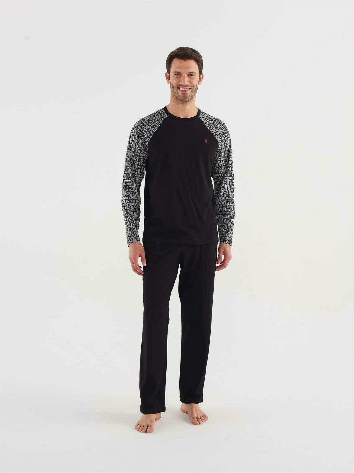 Mod Collection 3747 Erkek Yuvarlak Yaka Pijama Takım