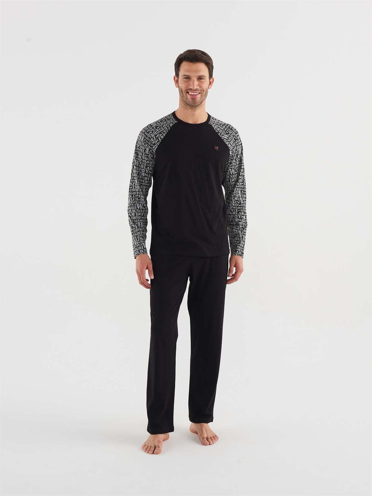 Mod Collection 3747 Erkek Yuvarlak Yaka Pijama Takım