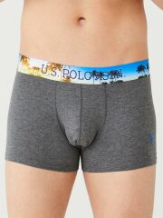 U.S. Polo Assn 80434 Erkek Saks Antrasit Turuncu 3 Lü Boxer