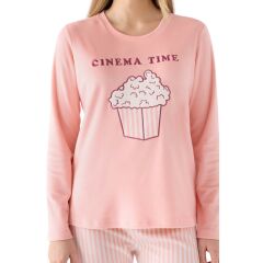 Roly Poly Kadın Pop Corn Cınema Time Uzun Kollu Pijama Takım