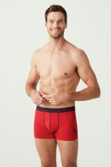 U.S. Polo Assn. 80336 Erkek Kırmızı Gri Melanj Lacivert 3'Lü Boxer