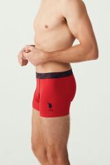 U.S. Polo Assn. 80336 Erkek Kırmızı Gri Melanj Lacivert 3'Lü Boxer