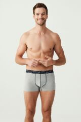 U.S. Polo Assn. 80336 Erkek Kırmızı Gri Melanj Lacivert 3'Lü Boxer