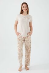 Pierre Cardin 8521 Tropical Vibes Kadın Kısa Kol Pijama Takım