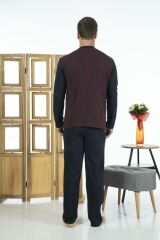 Estiva 24272 Erkek Düğmeli Uzun Kollu Yazlık Penye Pijama Takımı