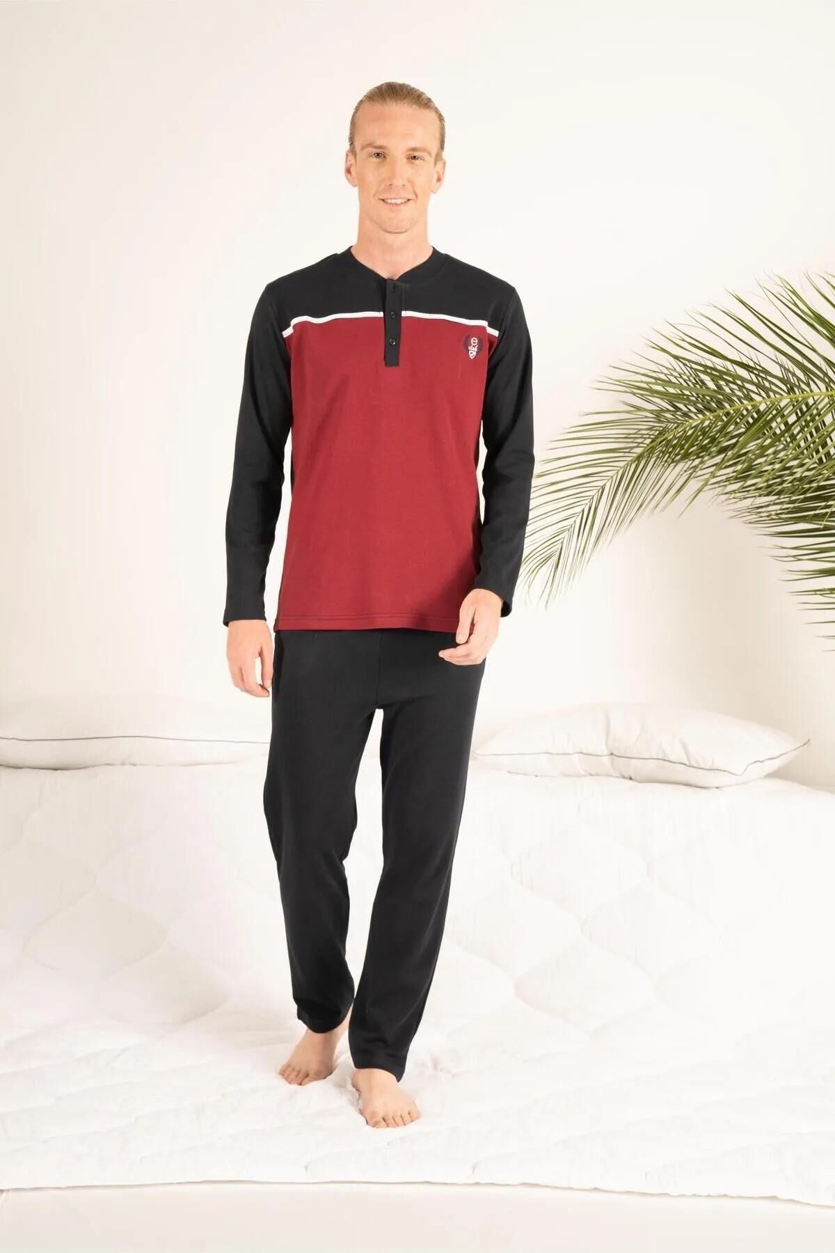 Estiva 23407 Erkek Kışlık Yuvarlak Yaka Penye Pijama Takımı