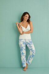 Gd Goldoremi 14401-4 Kadın Termal Kumaş 3'lü Sabahlıklı Pijama Takım