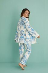 Gd Goldoremi 14401-4 Kadın Termal Kumaş 3'lü Sabahlıklı Pijama Takım