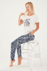 Arnetta 2403 Always Be Kind Krem Kadın Kısa Kol Pijama Takım