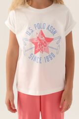 U.S. Polo Assn. 1838 Lisanslı Starry Krem Kız Çocuk Pijama Takımı