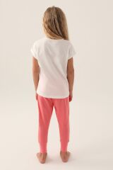U.S. Polo Assn. 1838 Lisanslı Starry Krem Kız Çocuk Pijama Takımı
