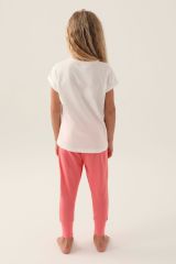 U.S. Polo Assn. 1838 Lisanslı Starry Krem Kız Çocuk Pijama Takımı