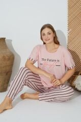 Estiva 24071 Büyük Beden Kadın Kısa Kol Pijama Takımı