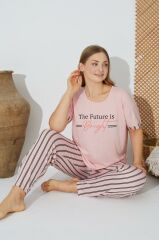 Estiva 24071 Büyük Beden Kadın Kısa Kol Pijama Takımı
