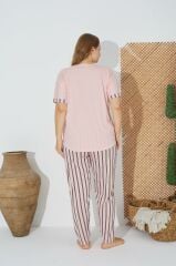 Estiva 24071 Büyük Beden Kadın Kısa Kol Pijama Takımı