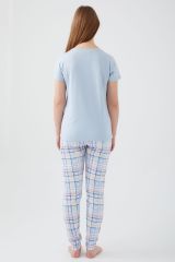 Pierre Cardin 8592 Dream Mavi Kadın Kısa Kol Pijama Takım