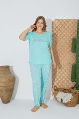 Estiva 24072 Büyük Beden Kadın Kısa Kollu Pijama Takım
